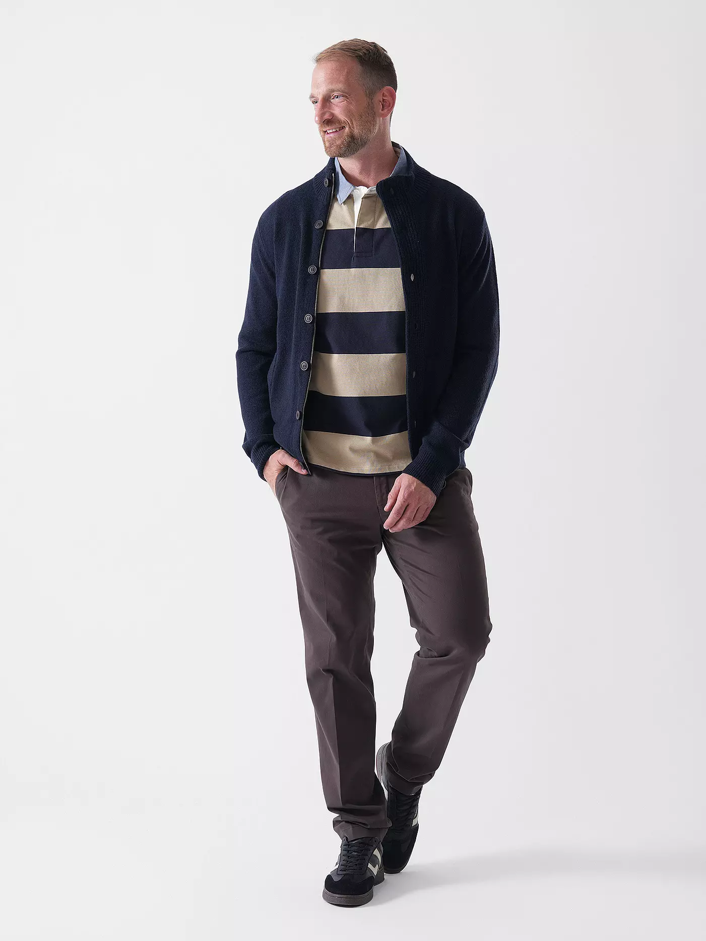 Maglia con zip e bottoni MKN0731 MKN NY91 BARBOUR Navy 