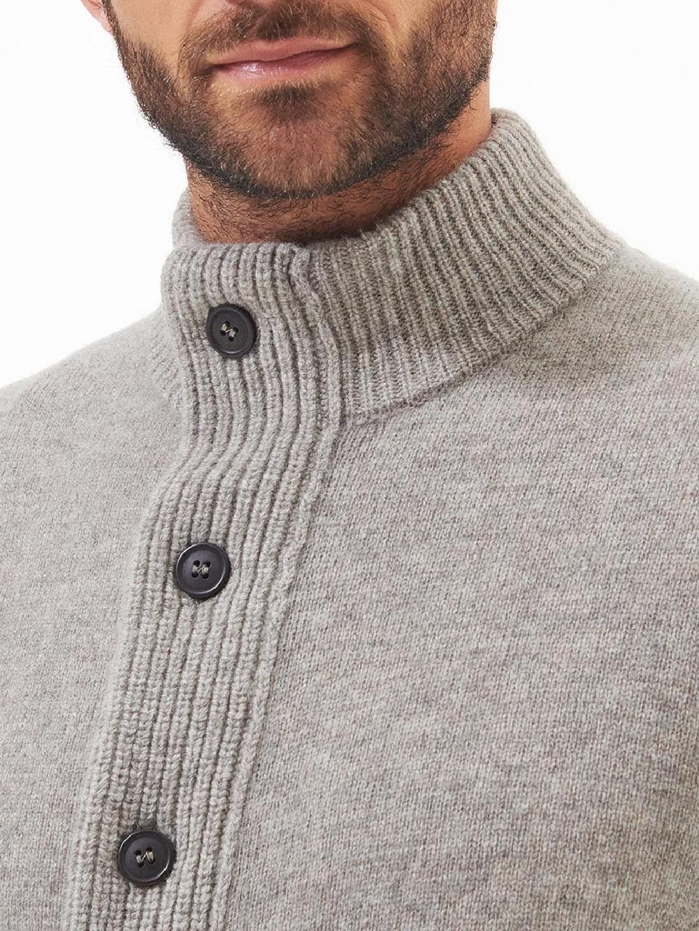 Maglia con zip e bottoni MKN0731 MKN ST16 BARBOUR New stone 