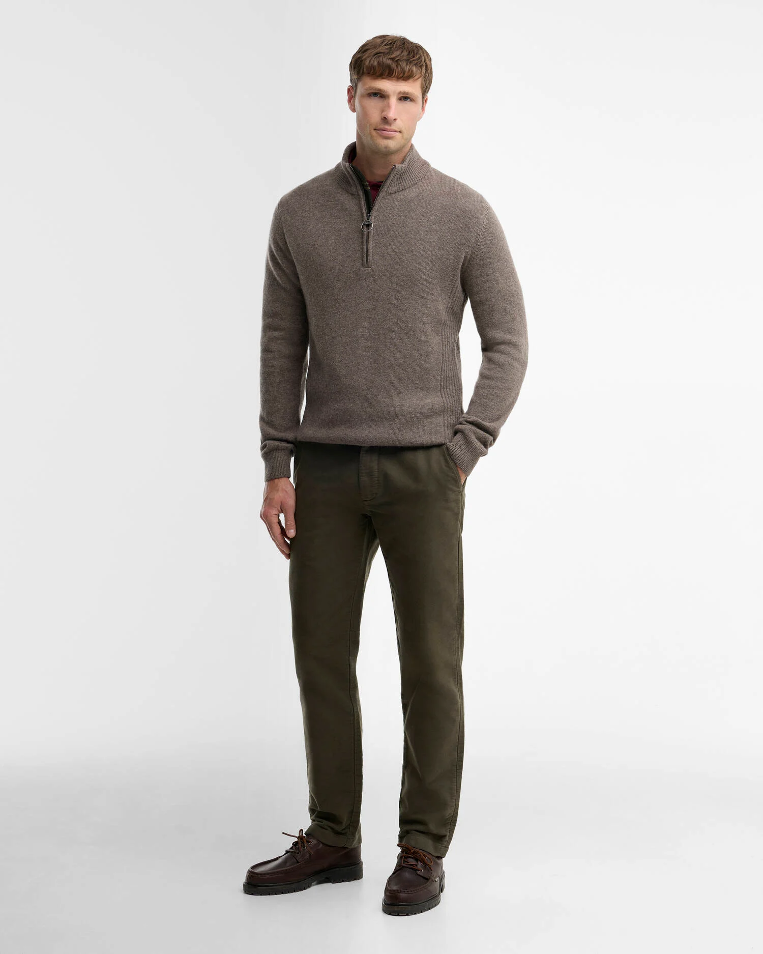 Maglia con mezza zip MKN0837 MKN OL76 BARBOUR Military marl 