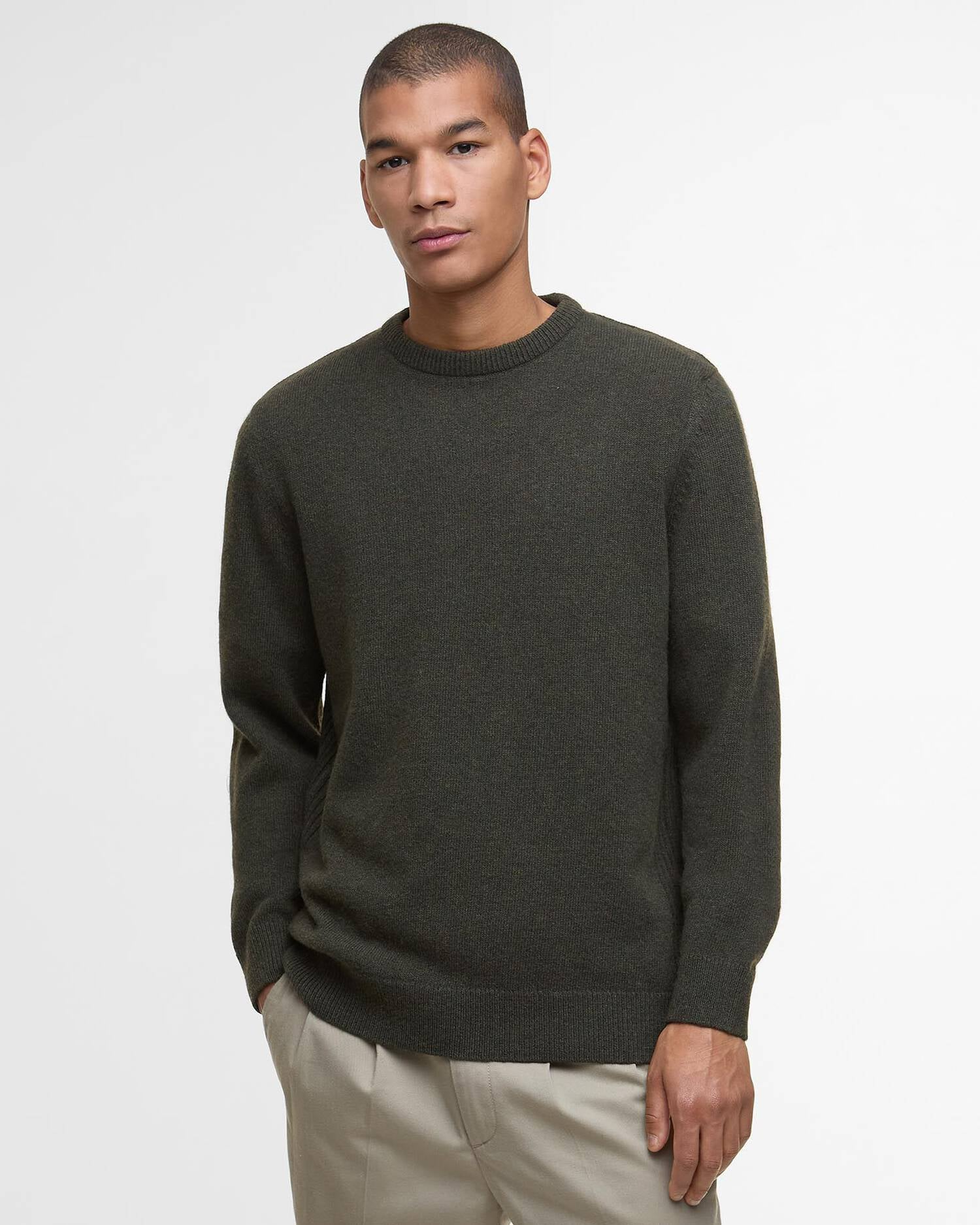 Maglione girocollo Holden MKN1576 MKN OL91 BARBOUR Olive marl 