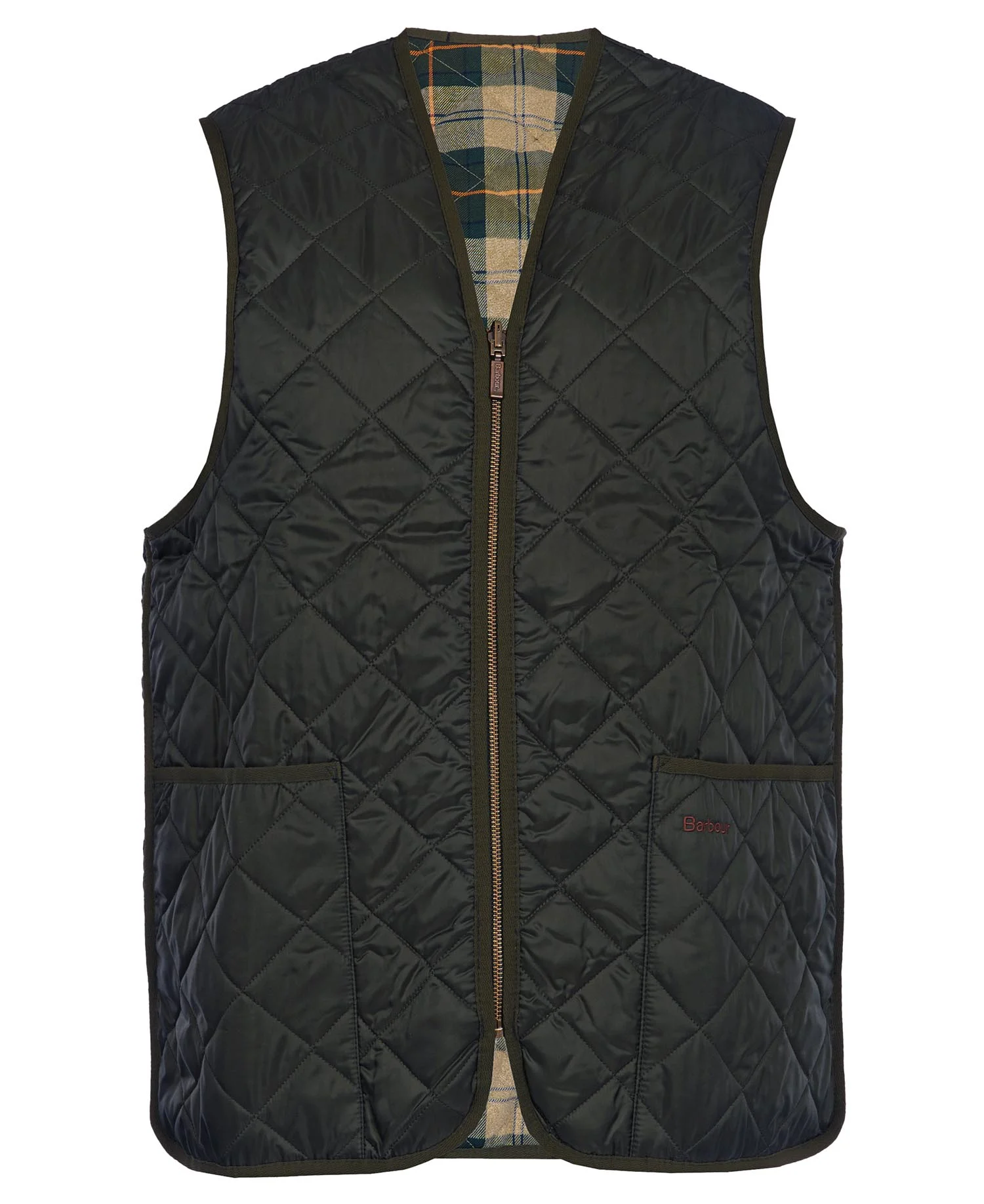 Gilet trapuntato/fodera con zip MLI0001 MLI GN92 BARBOUR Olive/classic 