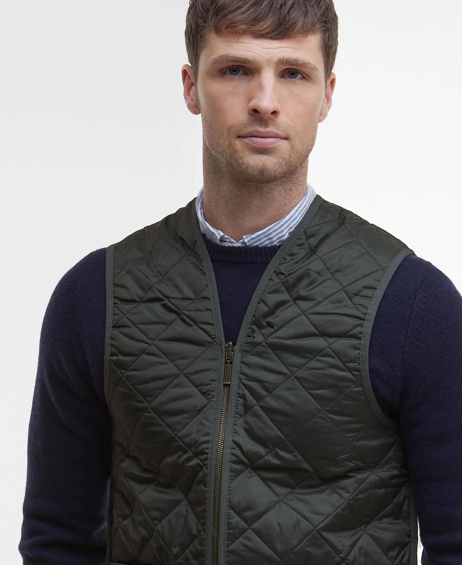 Gilet trapuntato/fodera con zip MLI0001 MLI GN92 BARBOUR Olive/classic 