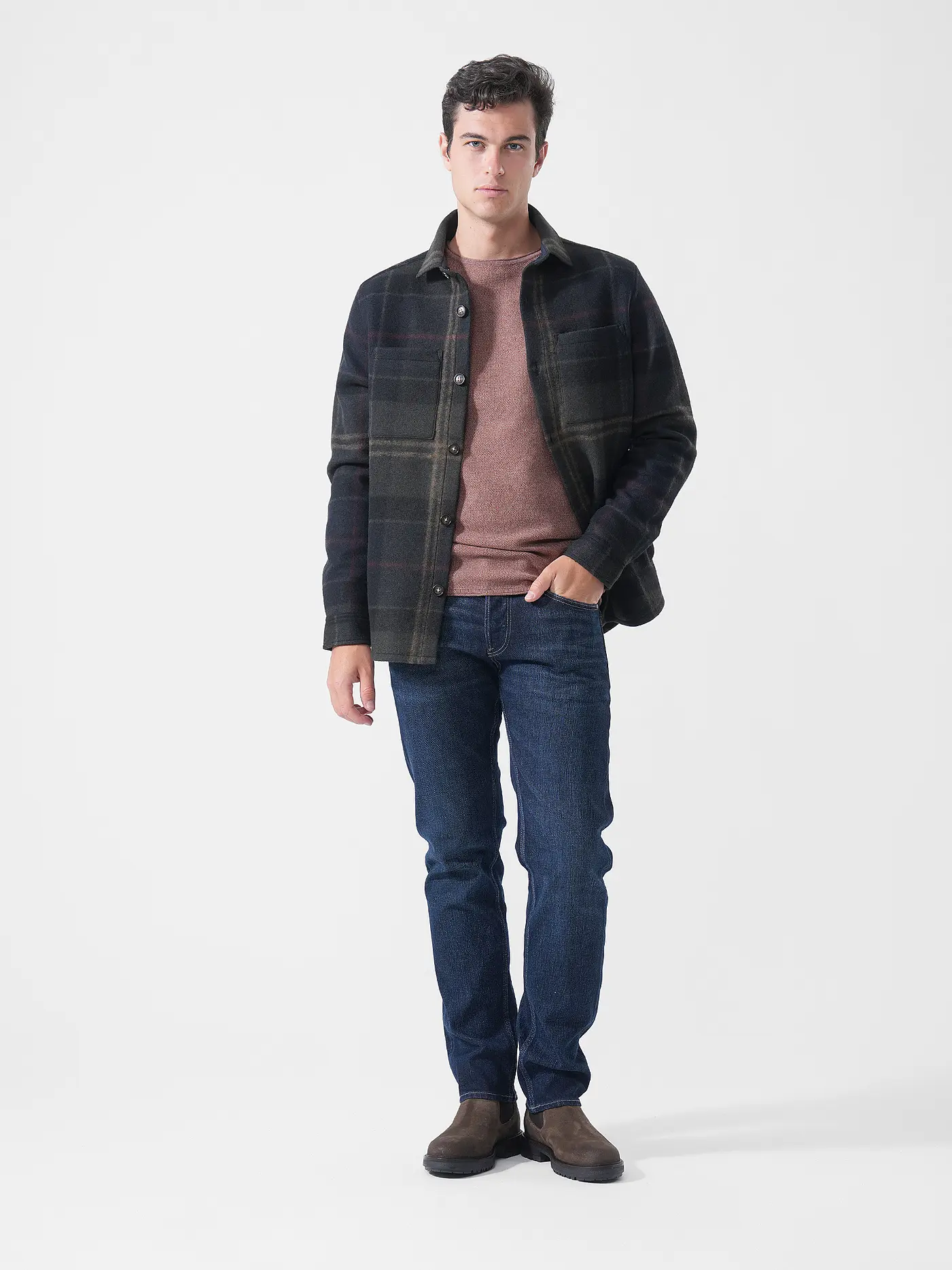 Overshirt in lana MOS0511 MOS TN43 BARBOUR Shadow classic tartan 