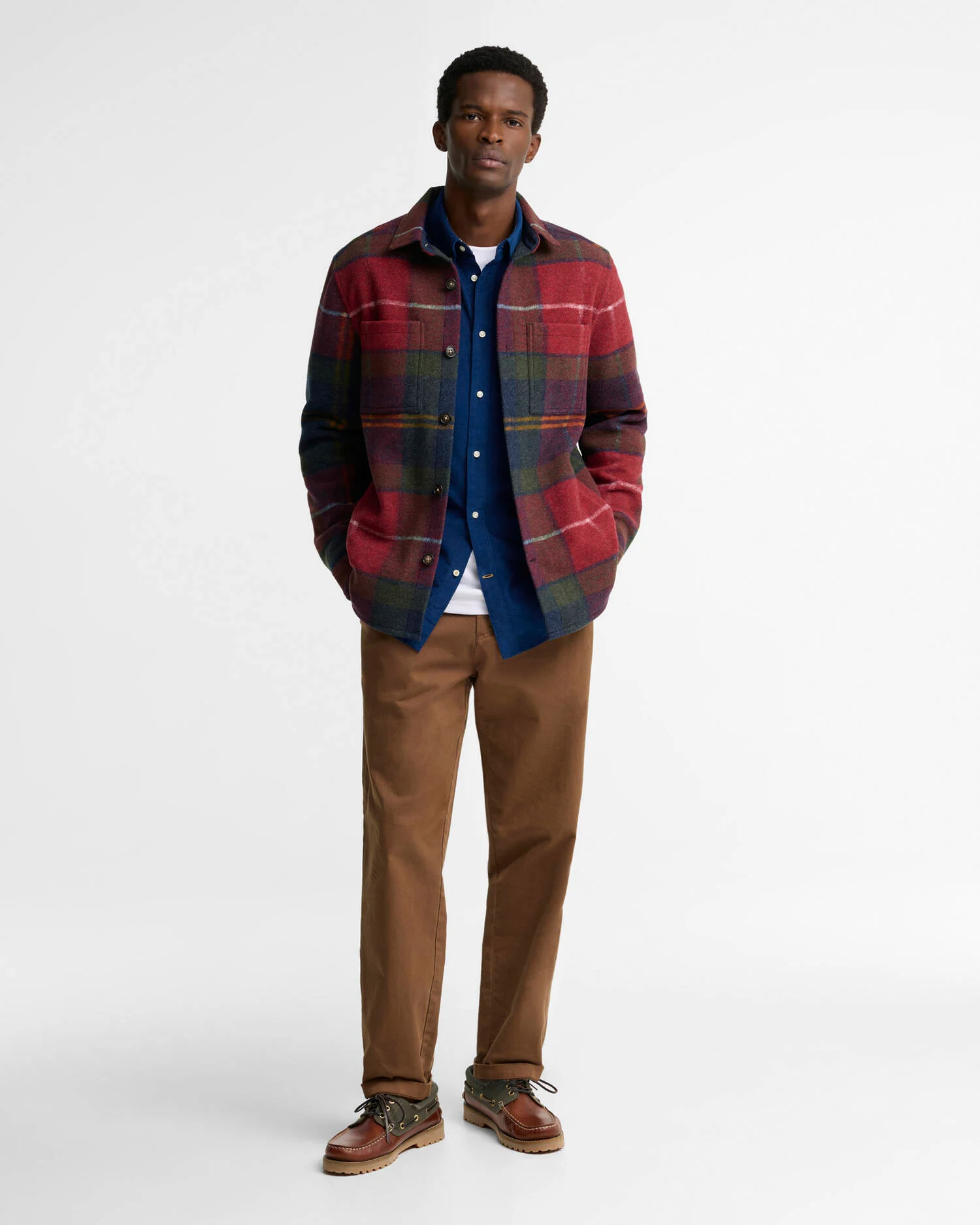 Overshirt in lana MOS0511 MOS TN69 BARBOUR Winter berry tartan 