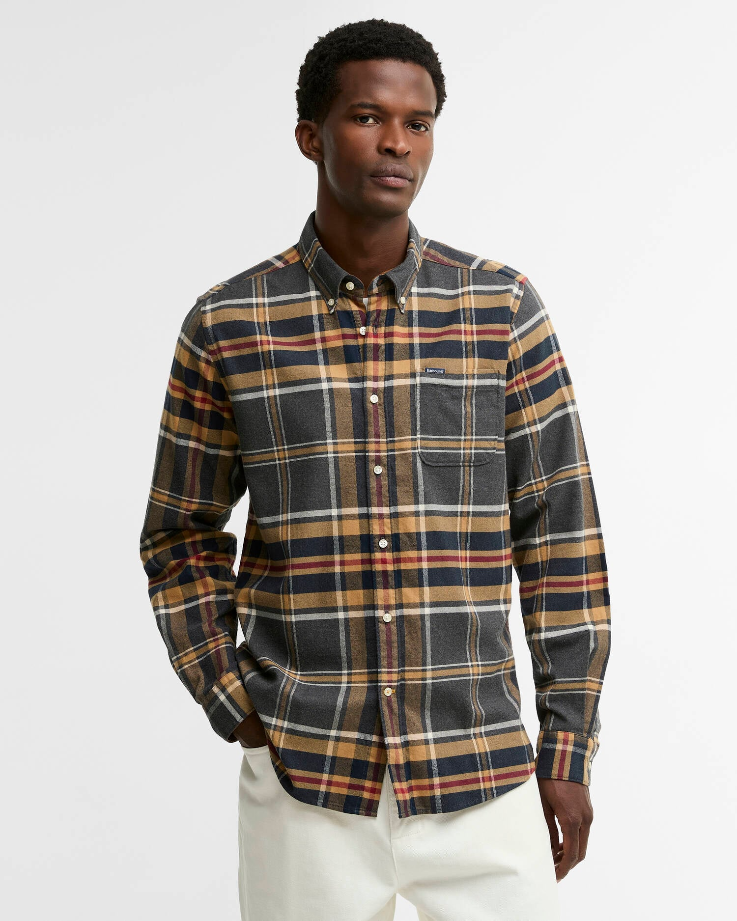 Camicia a quadri dal taglio sartoriale Ronan MSH5037 MSH GY52 BARBOUR Grey marl 