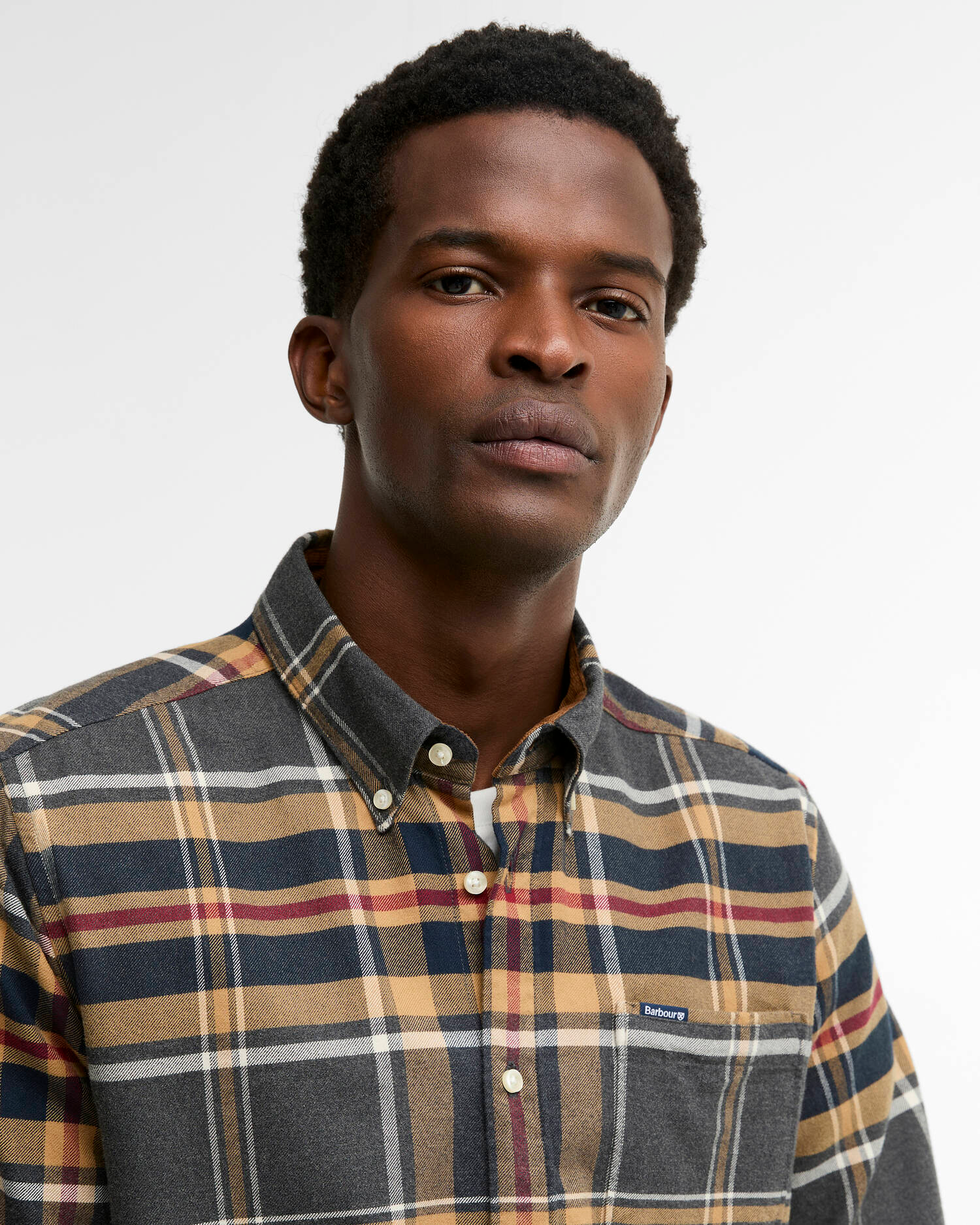 Camicia a quadri dal taglio sartoriale Ronan MSH5037 MSH GY52 BARBOUR Grey marl 