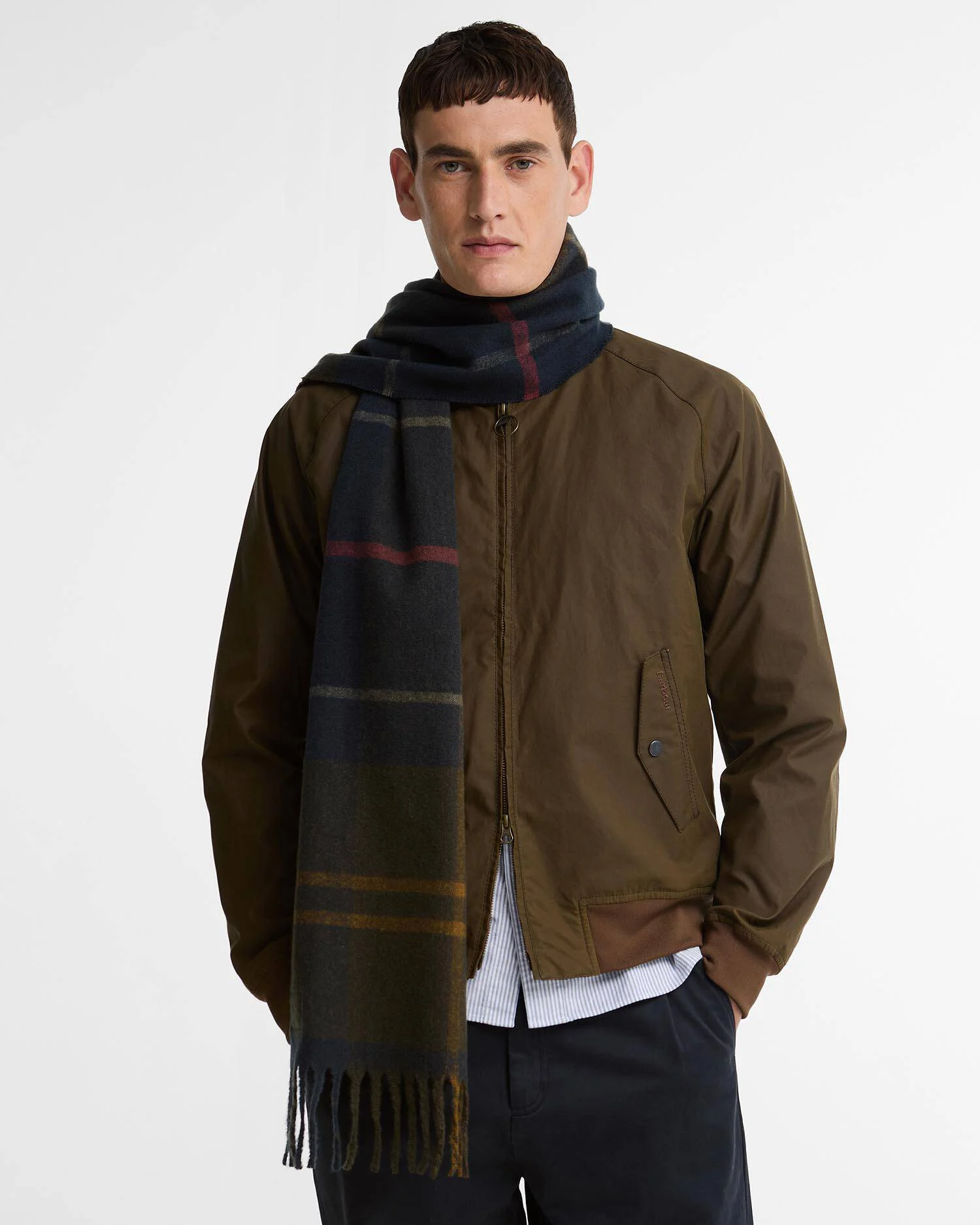 Sciarpa in tartan Yorklane USC0403 USC TN43 BARBOUR Shadow classic tartan 