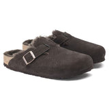 Sabot in suede con pelliccia BOSTON SHEARLING 1020529 MOCCA BIRKENSTOCK Mocca 