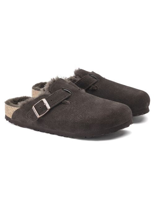 Sabot in suede con pelliccia BOSTON SHEARLING 1020529 MOCCA BIRKENSTOCK Mocca 