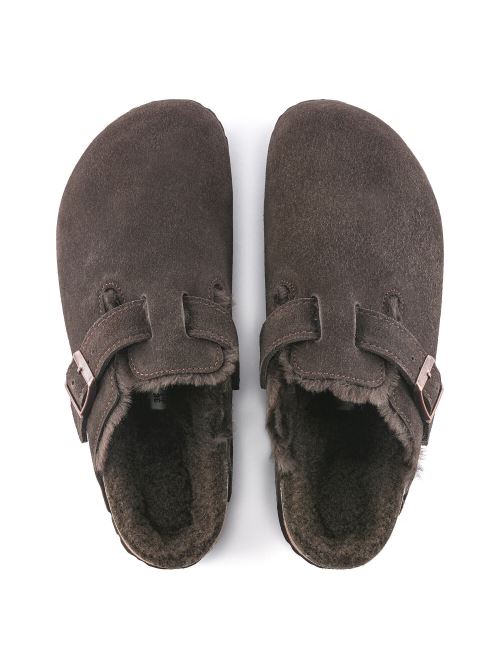 Sabot in suede con pelliccia BOSTON SHEARLING 1020529 MOCCA BIRKENSTOCK Mocca 