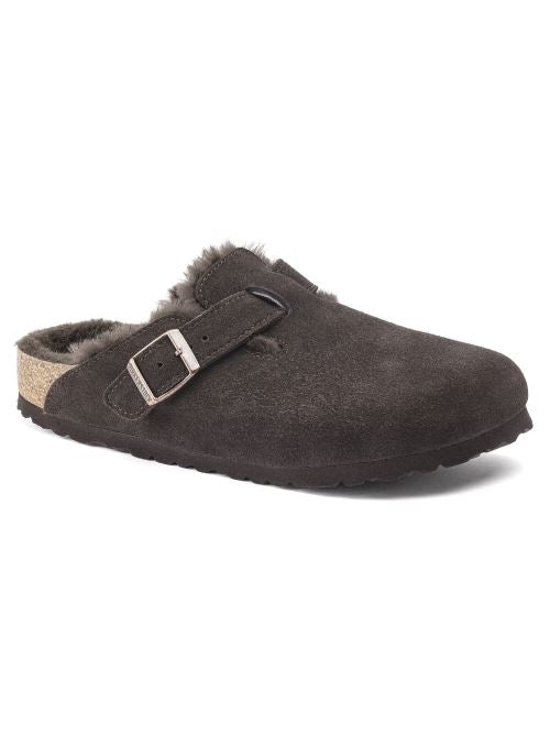 Sabot in suede con pelliccia BOSTON SHEARLING 1020529 MOCCA BIRKENSTOCK Mocca 
