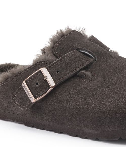 Sabot in suede con pelliccia BOSTON SHEARLING 1020529 MOCCA BIRKENSTOCK Mocca 