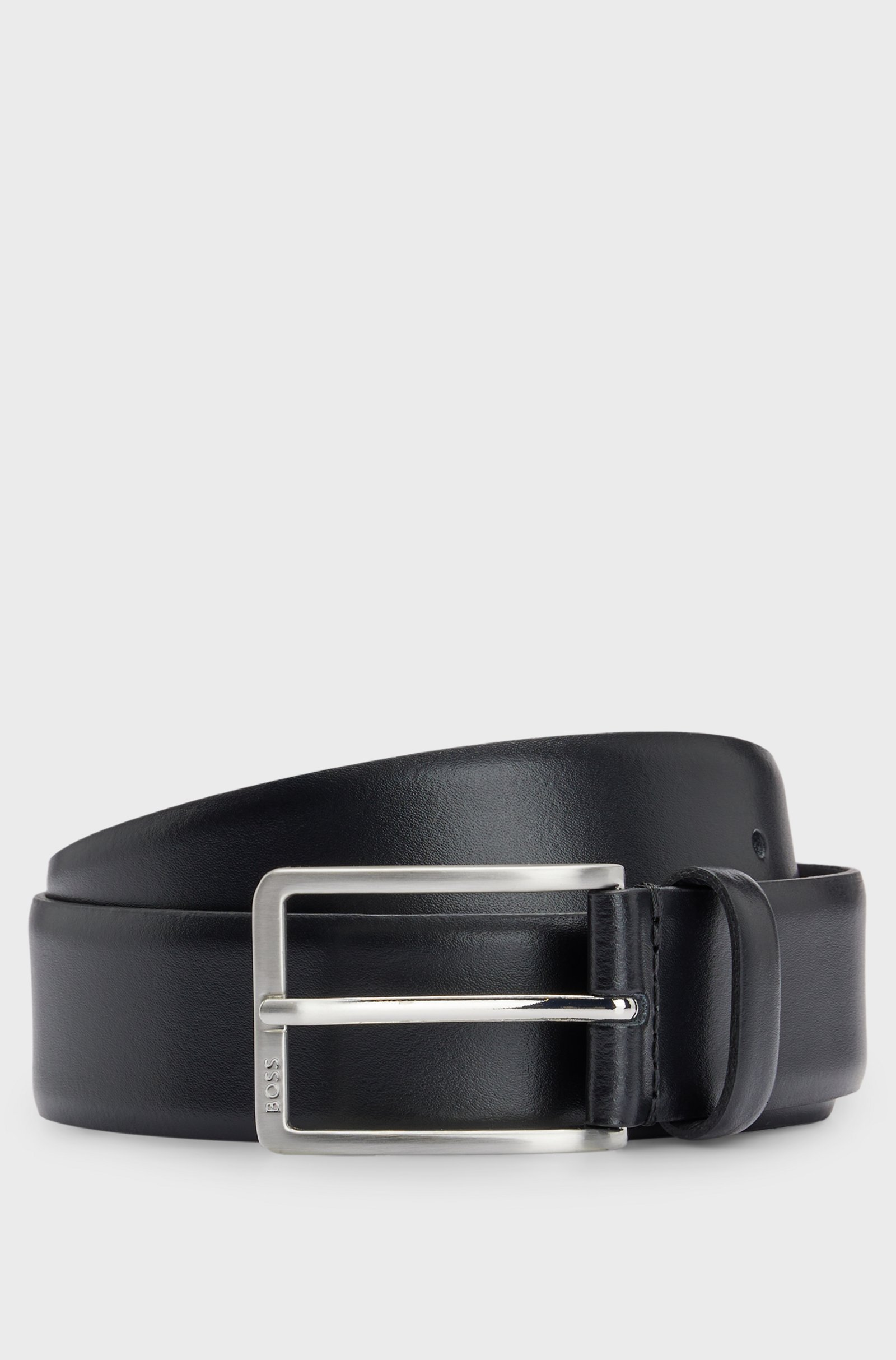 Cintura in pelle con dettagli in metallo 50491834 10249587 01 001 BOSS Black 