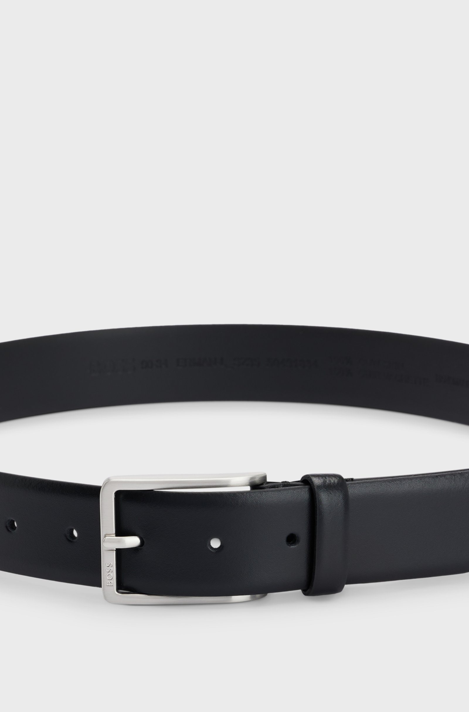 Cintura in pelle con dettagli in metallo 50491834 10249587 01 001 BOSS Black 