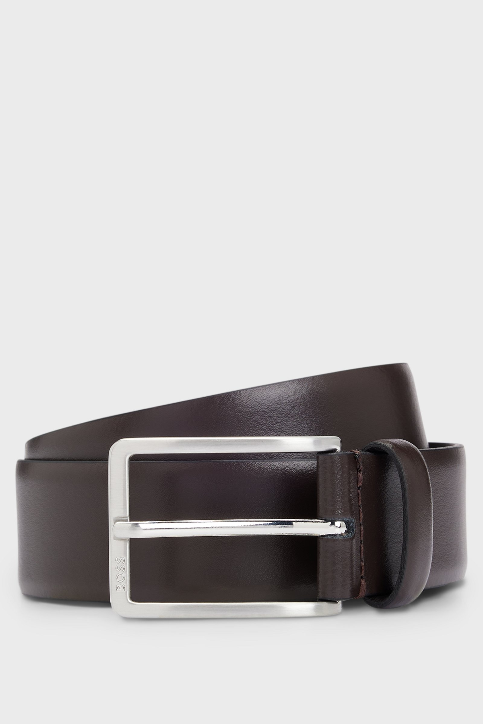 Cintura in pelle con dettagli in metallo 50491834 10249587 01 205 BOSS Dark brown 