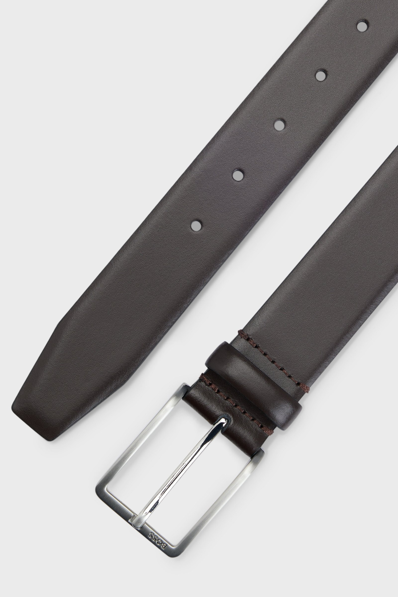 Cintura in pelle con dettagli in metallo 50491834 10249587 01 205 BOSS Dark brown 
