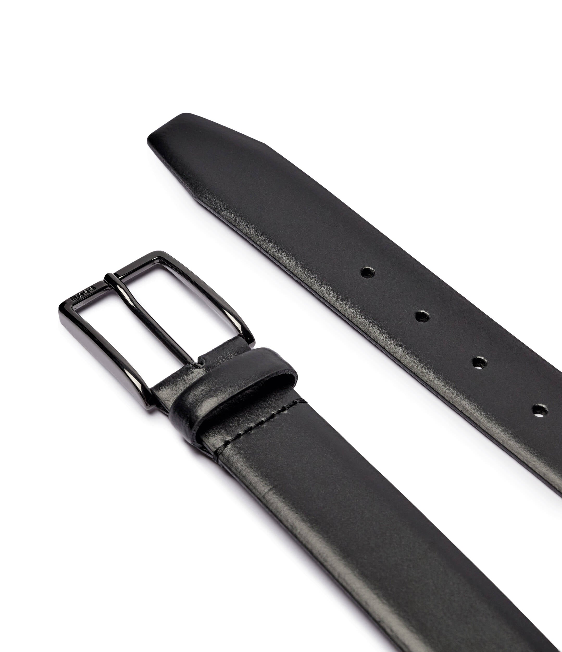 Cintura in pelle con fibbia satinata 50531358 10245669 01 001 BOSS Black 