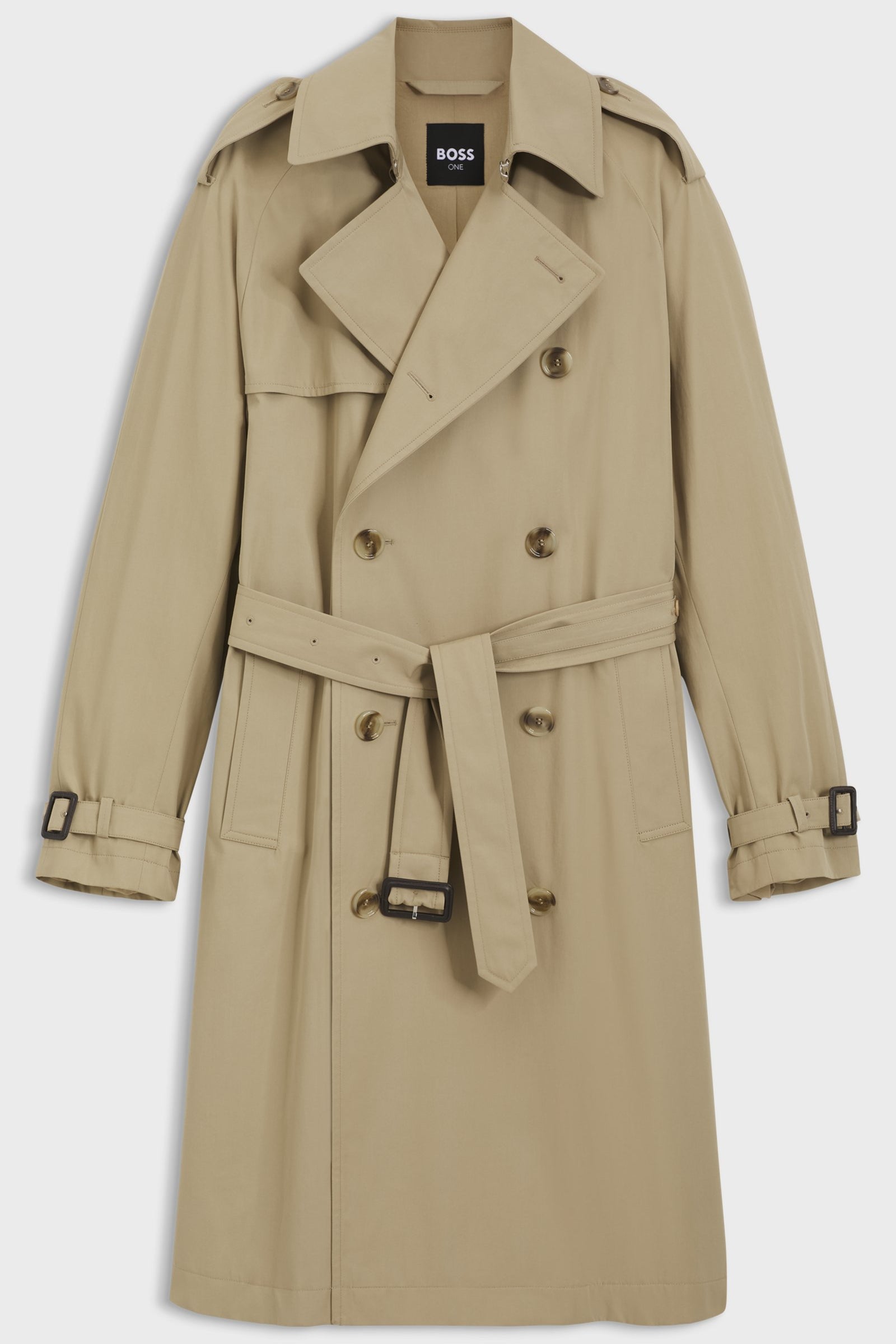 Trench idrorepellente in twill di cotone 50564567 10281097 01 255 BOSS Dark beige 