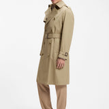 Trench idrorepellente in twill di cotone 50564567 10281097 01 255 BOSS Dark beige 