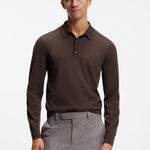 Polo in maglia di lana merino dalla vestibilità regolare 50565503 10280691 01 209 BOSS Dark brown 