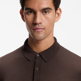 Polo in maglia di lana merino dalla vestibilità regolare 50565503 10280691 01 209 BOSS Dark brown 