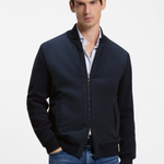 Giubbotto ibrido in maglia di cotone con collo bomber 50565508 10280711 01 404 BOSS Dark blue 