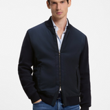 Giubbotto ibrido in maglia di cotone con collo bomber 50565508 10280711 01 404 BOSS Dark blue 