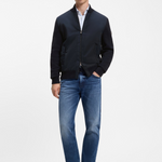 Giubbotto ibrido in maglia di cotone con collo bomber 50565508 10280711 01 404 BOSS Dark blue 