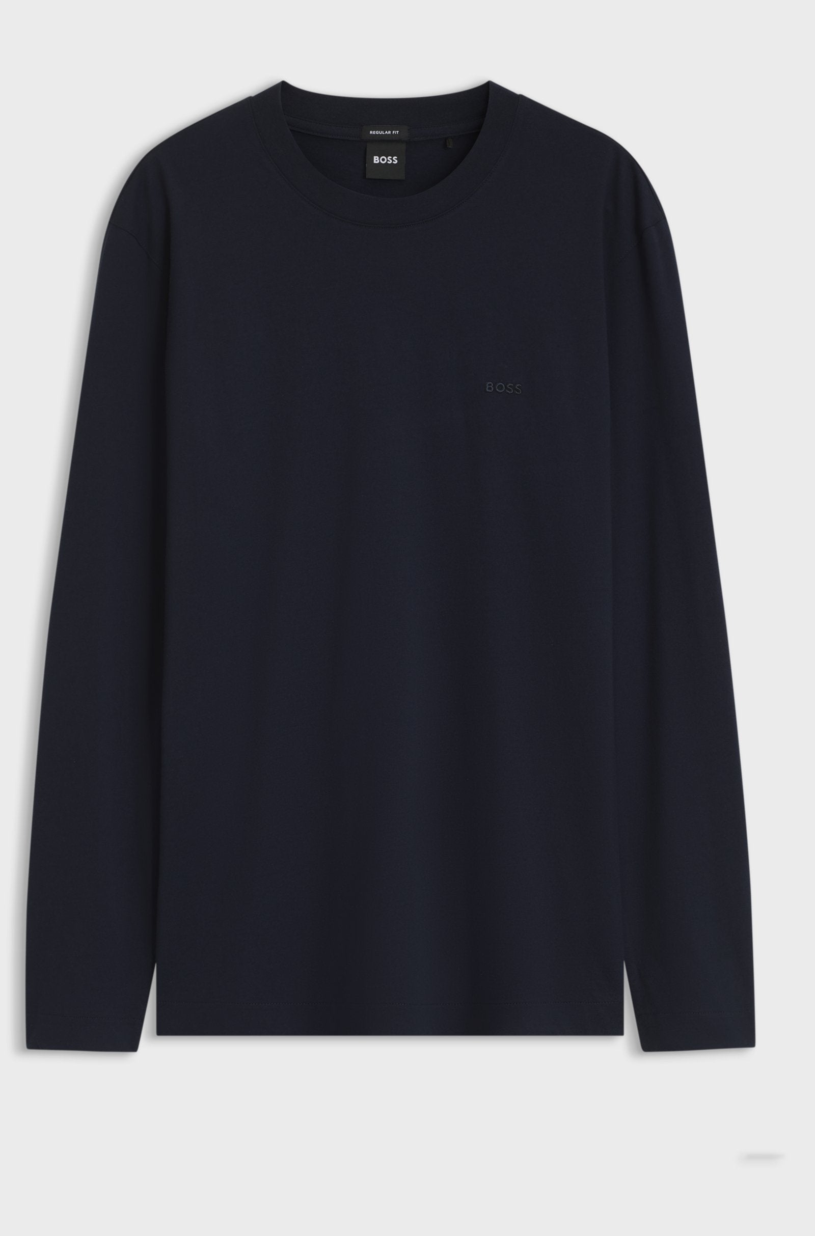Maglia a maniche lunghe in cotone con dettaglio logo 50567762 10281524 01 404 BOSS Dark blue 
