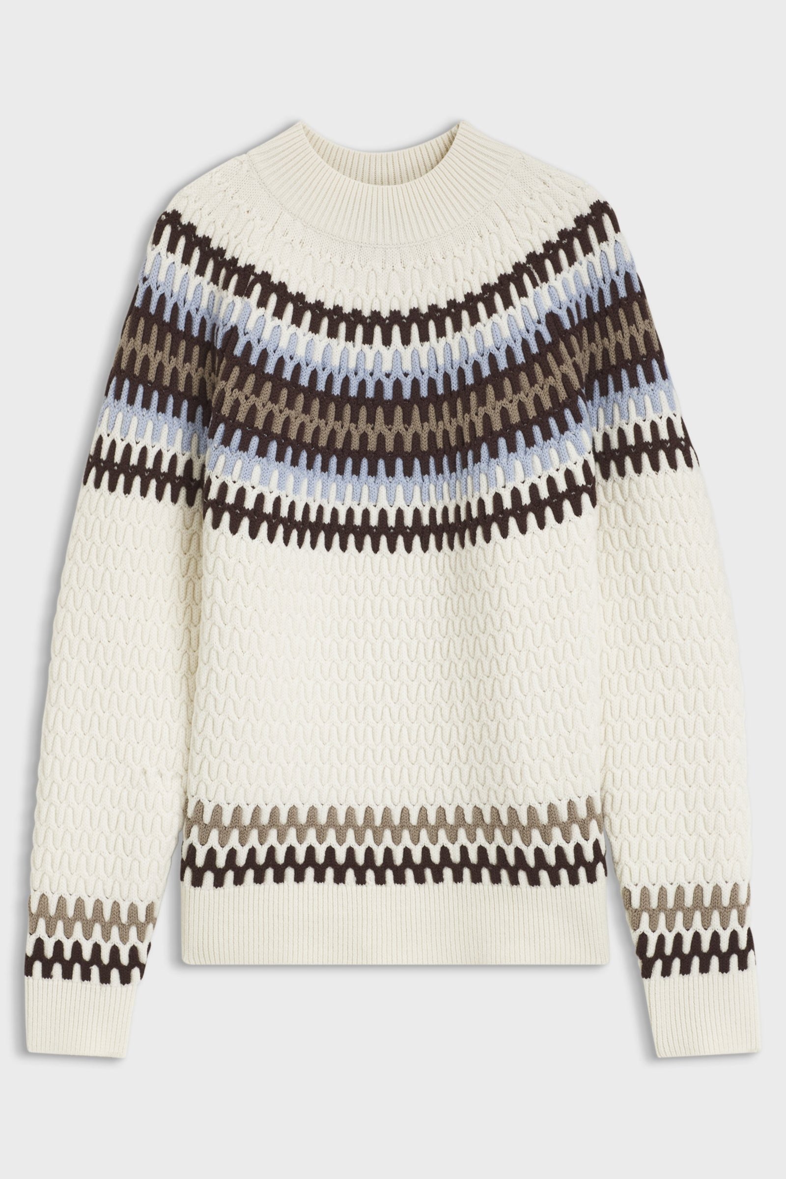 Maglione in lana vergine con motivo Fair Isle 50570654 10282630 01 118 BOSS Open white 