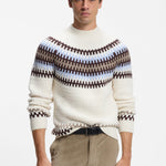 Maglione in lana vergine con motivo Fair Isle 50570654 10282630 01 118 BOSS Open white 