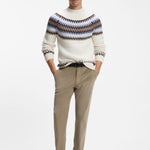 Maglione in lana vergine con motivo Fair Isle 50570654 10282630 01 118 BOSS Open white 