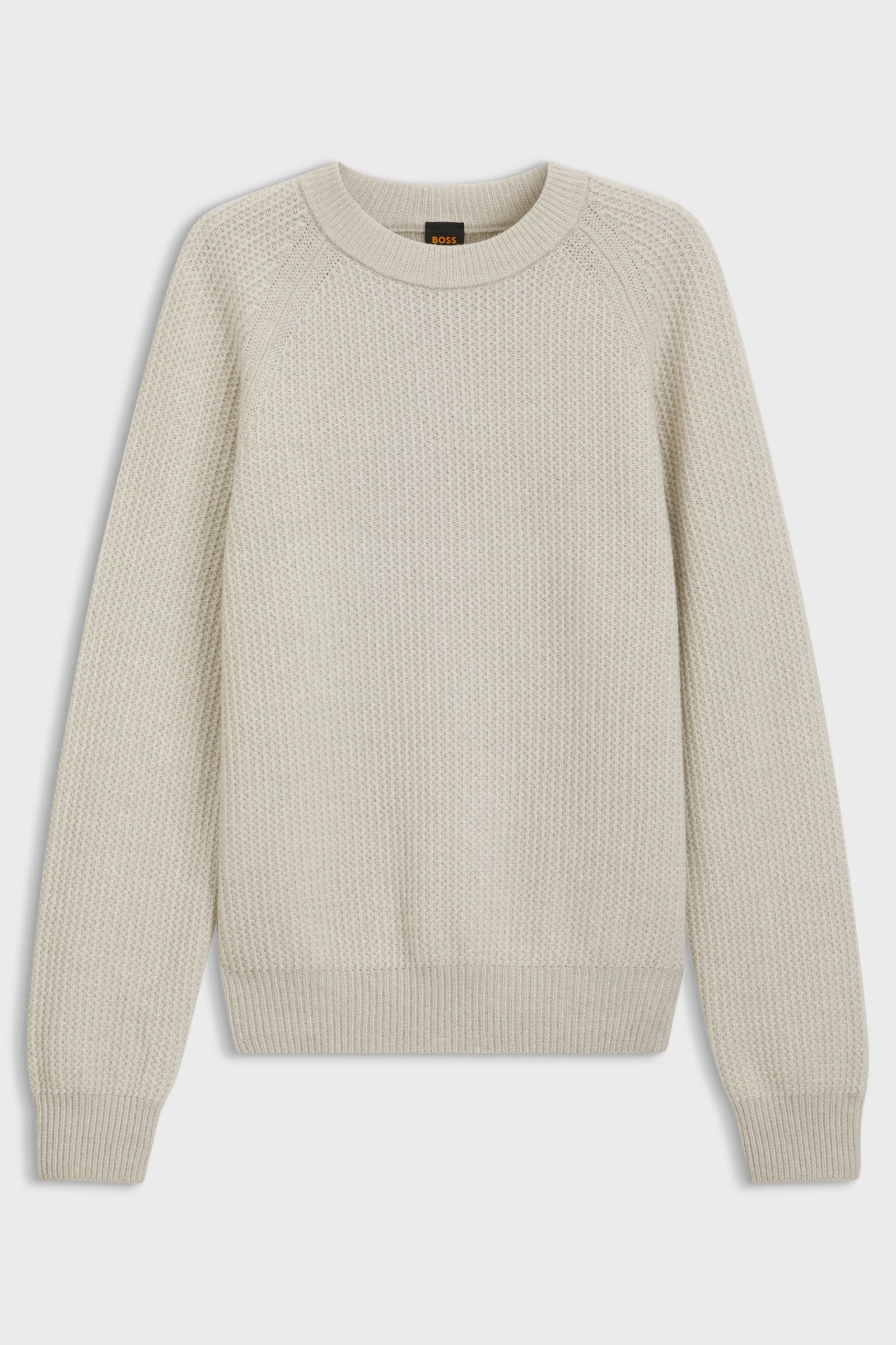 Maglione relaxed fit con lavorazione a coste a zig-zag 50571401 10283078 01 271 BOSS Light beige 