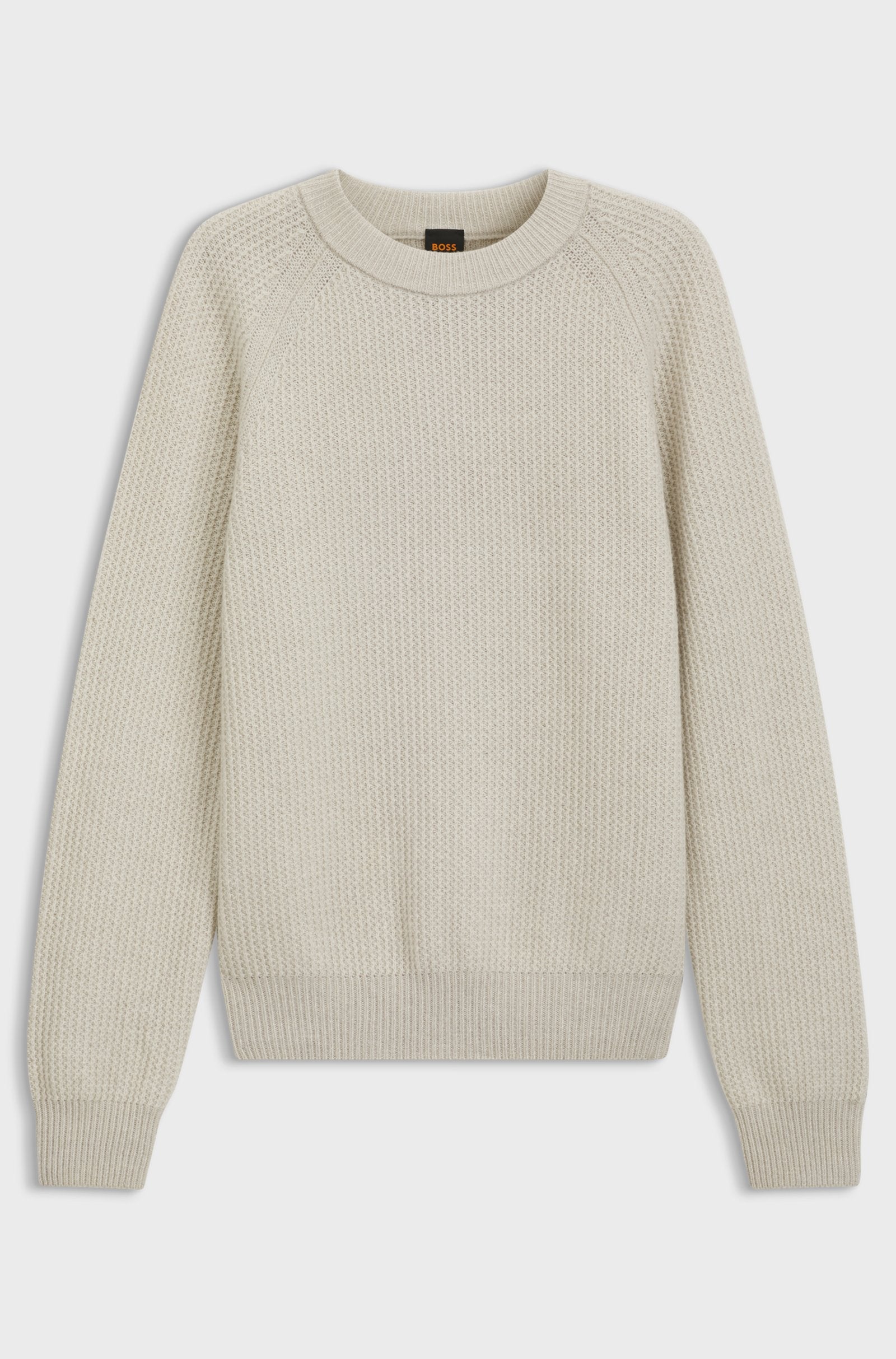 Maglione relaxed fit con lavorazione a coste a zig-zag 50571401 10283078 01 271 BOSS Light beige 