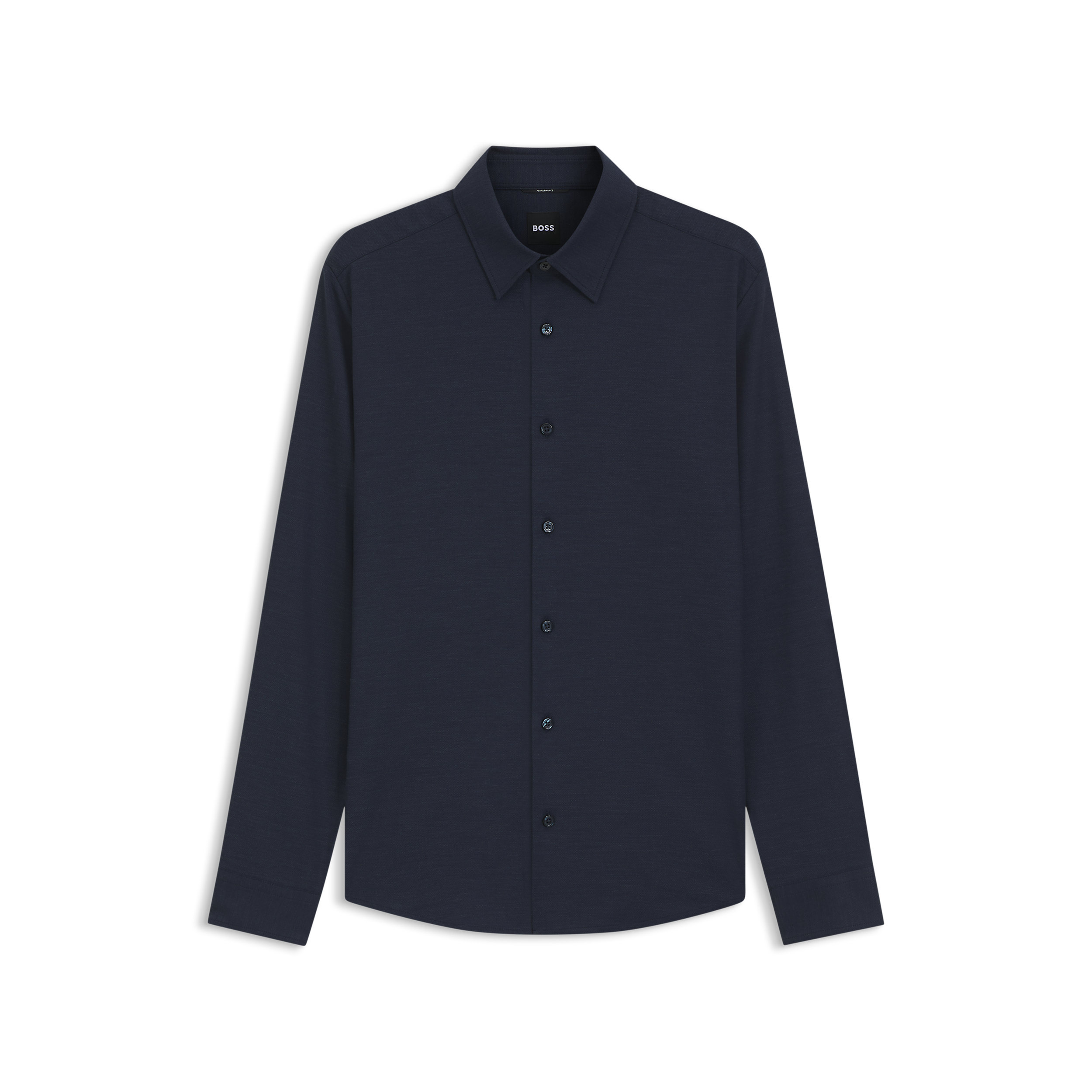 Camicia in jersey elasticizzato 50571519 10282962 01 479 BOSS Open blue 