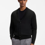 Cardigan in lana merino extrafine con bottoni 50571585 10283126 01 001 BOSS Black 