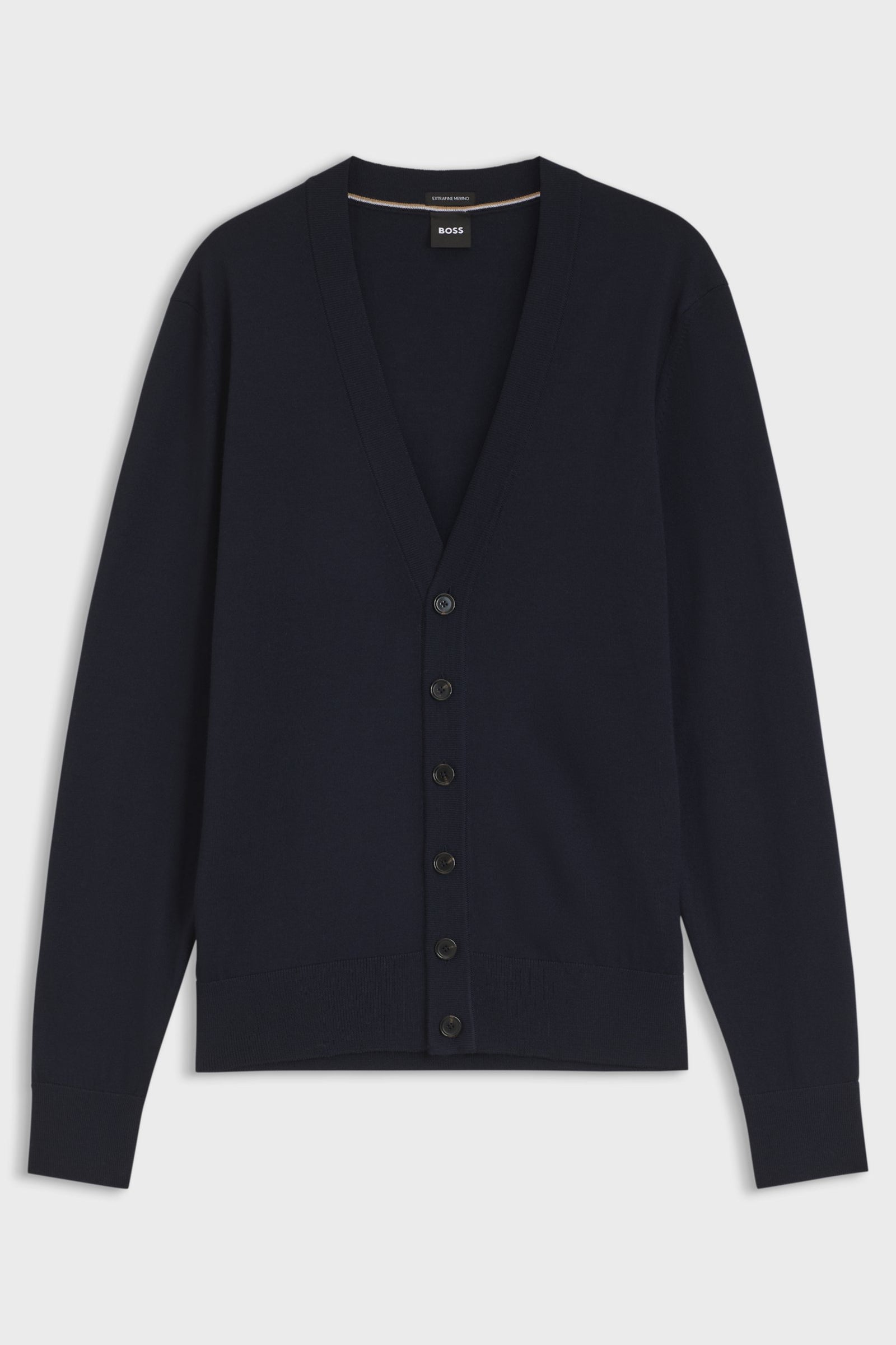 Cardigan in lana merino extrafine con bottoni 50571585 10283126 01 404 BOSS Dark blue 