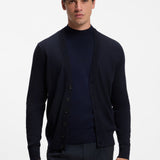Cardigan in lana merino extrafine con bottoni 50571585 10283126 01 404 BOSS Dark blue 