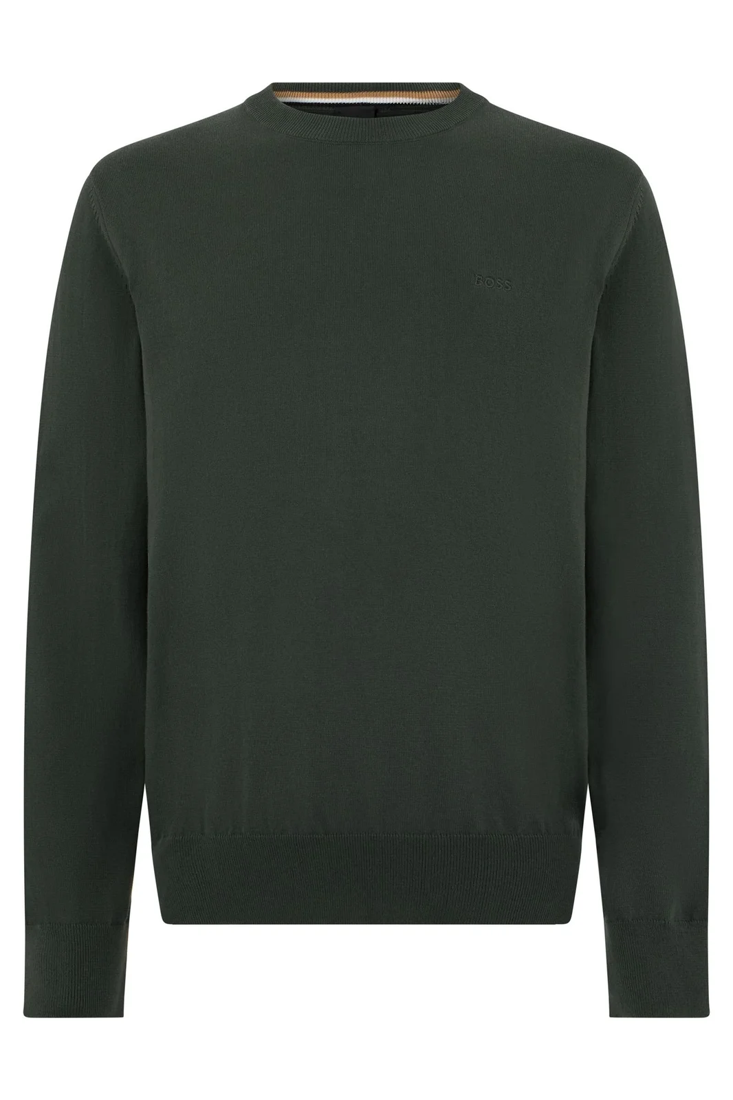 Maglia girocollo in lana merinos con logo ricamato 50571914 10283210 01 350 BOSS Open green 