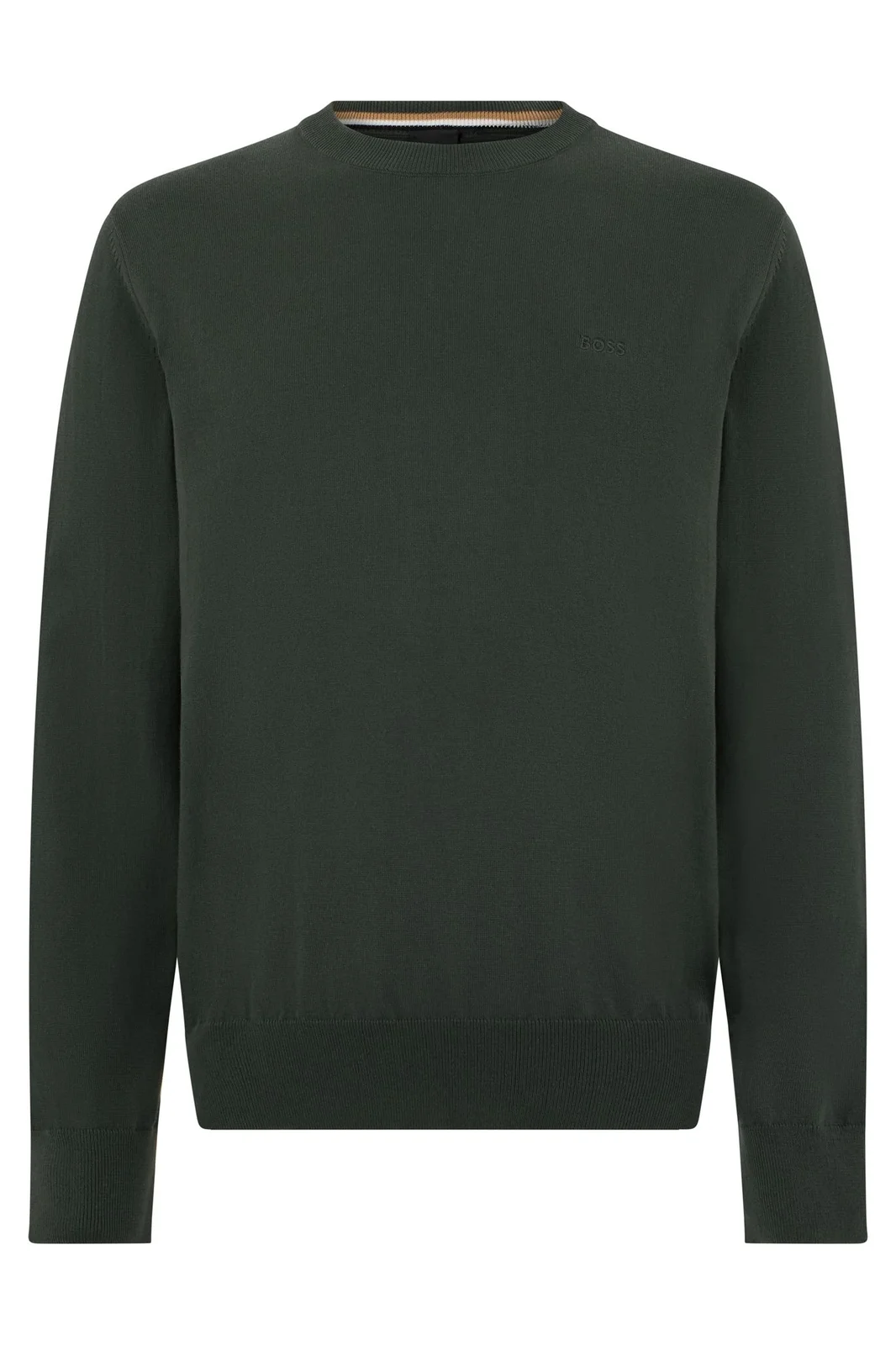Maglia girocollo in lana merinos con logo ricamato 50571914 10283210 01 350 BOSS Open green 
