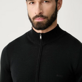 Maglia in merinos con full zip 50571915 10283216 01 001 BOSS Black 