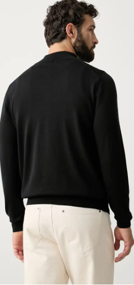 Maglia in merinos con full zip 50571915 10283216 01 001 BOSS Black 