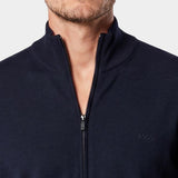 Maglia in merinos con full zip 50571915 10283216 01 404 BOSS Dark blue 