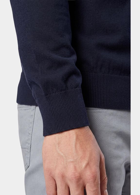 Maglia in merinos con full zip 50571915 10283216 01 404 BOSS Dark blue 