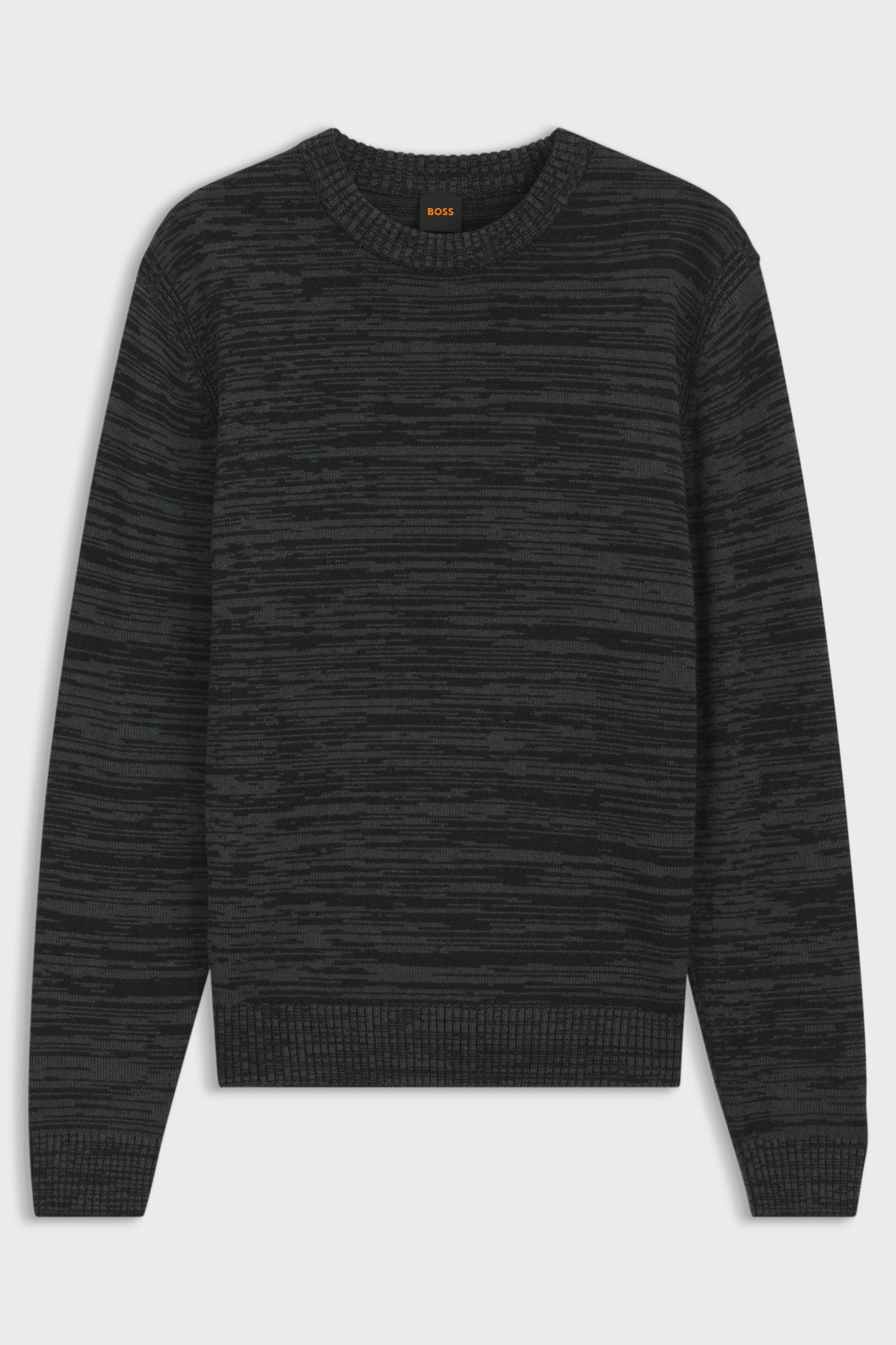 Maglione mouliné in lana vergine e cotone 50571943 10283077 001 BOSS Black 