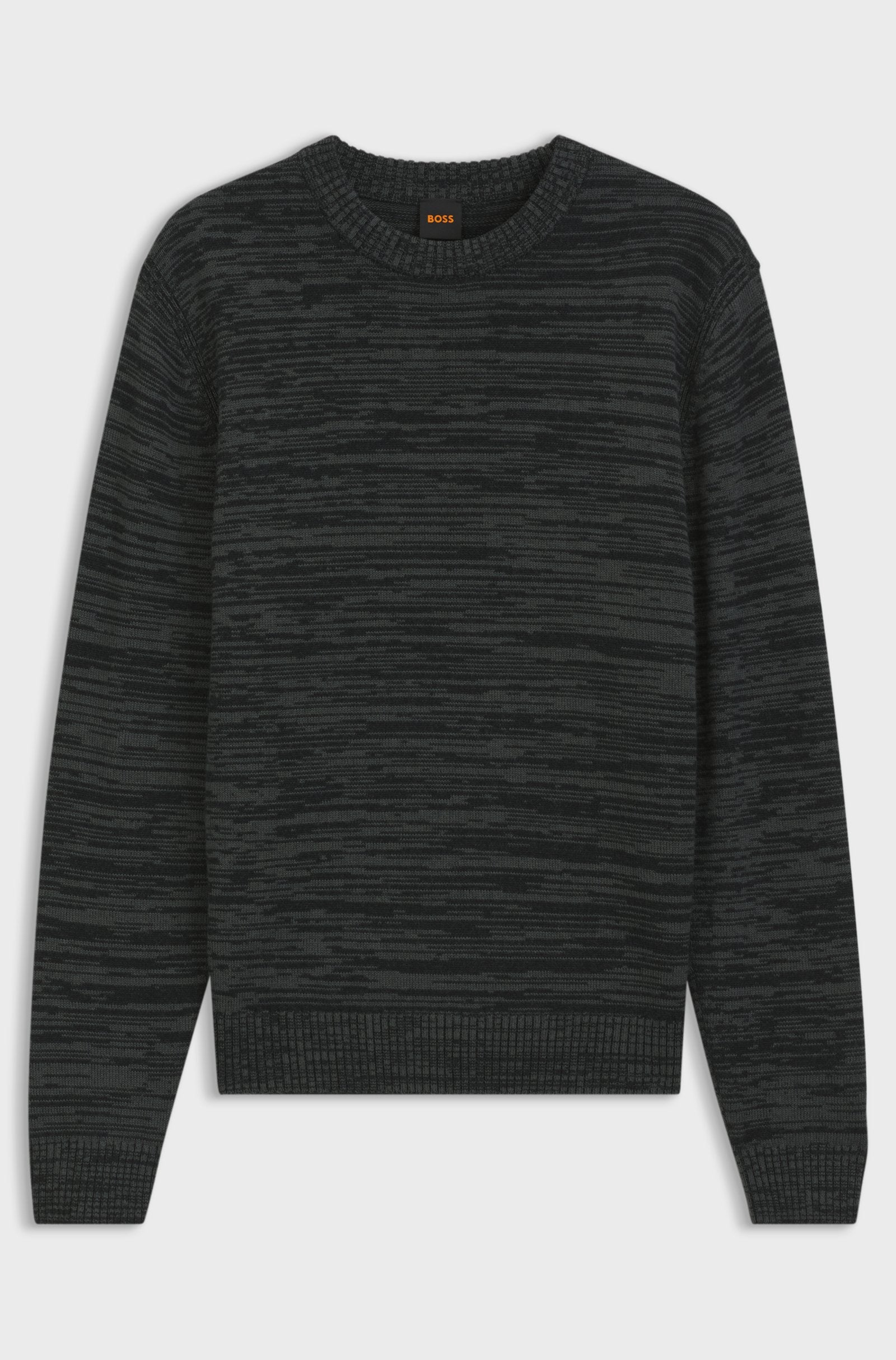 Maglione mouliné in lana vergine e cotone 50571943 10283077 001 BOSS Black 