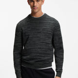 Maglione mouliné in lana vergine e cotone 50571943 10283077 001 BOSS Black 