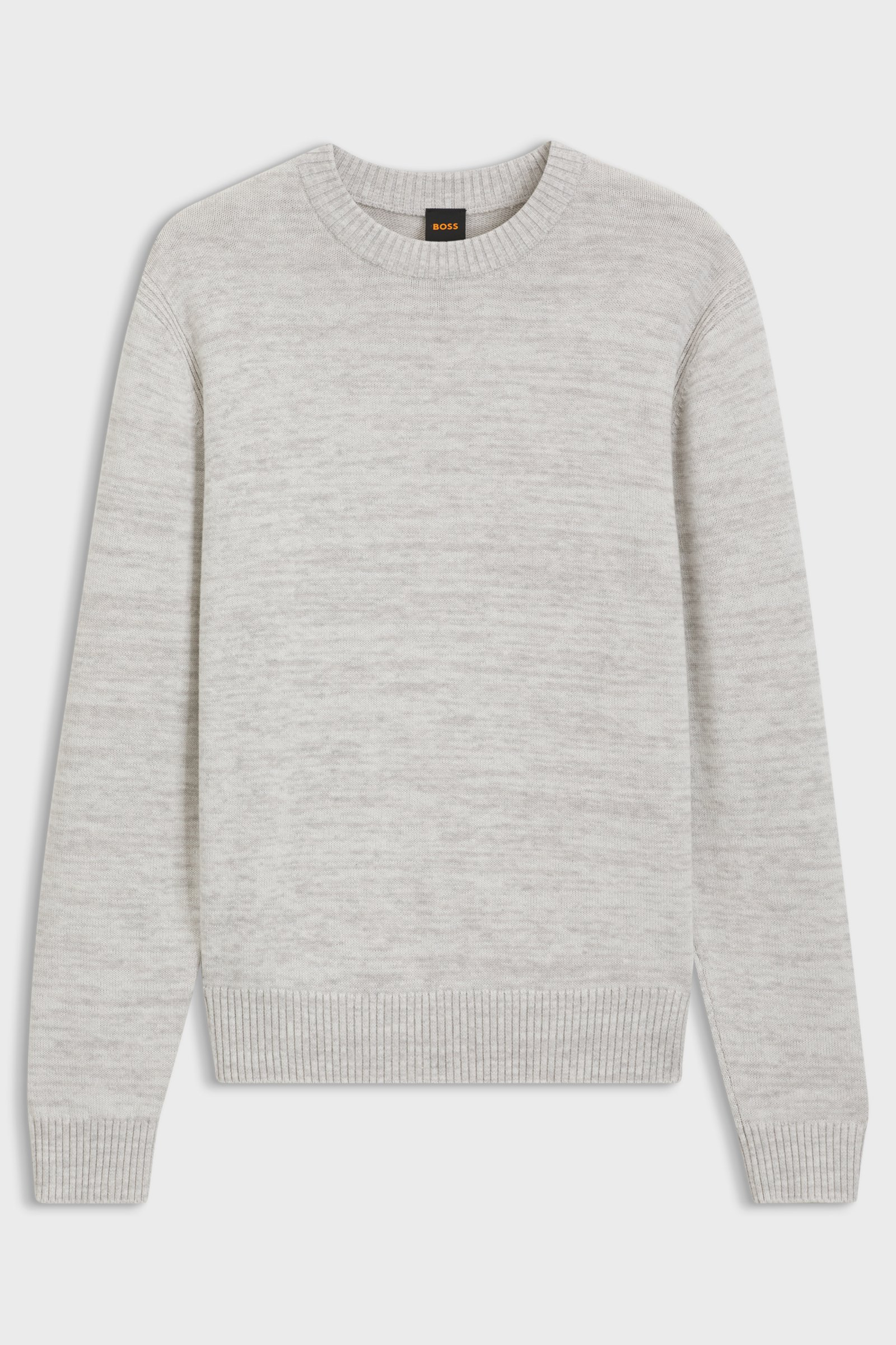 Maglione mouliné in lana vergine e cotone 50571943 10283077 086 BOSS Open grey 