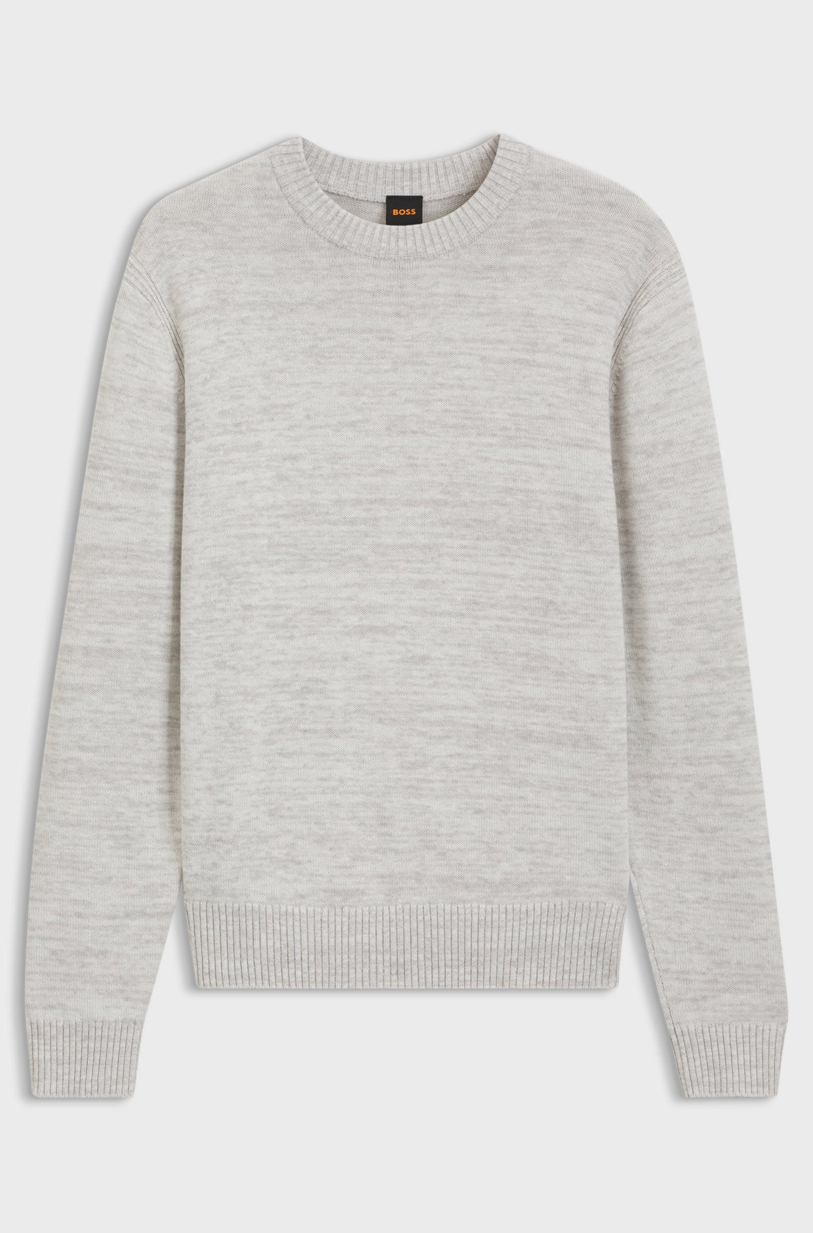 Maglione mouliné in lana vergine e cotone 50571943 10283077 086 BOSS Open grey 