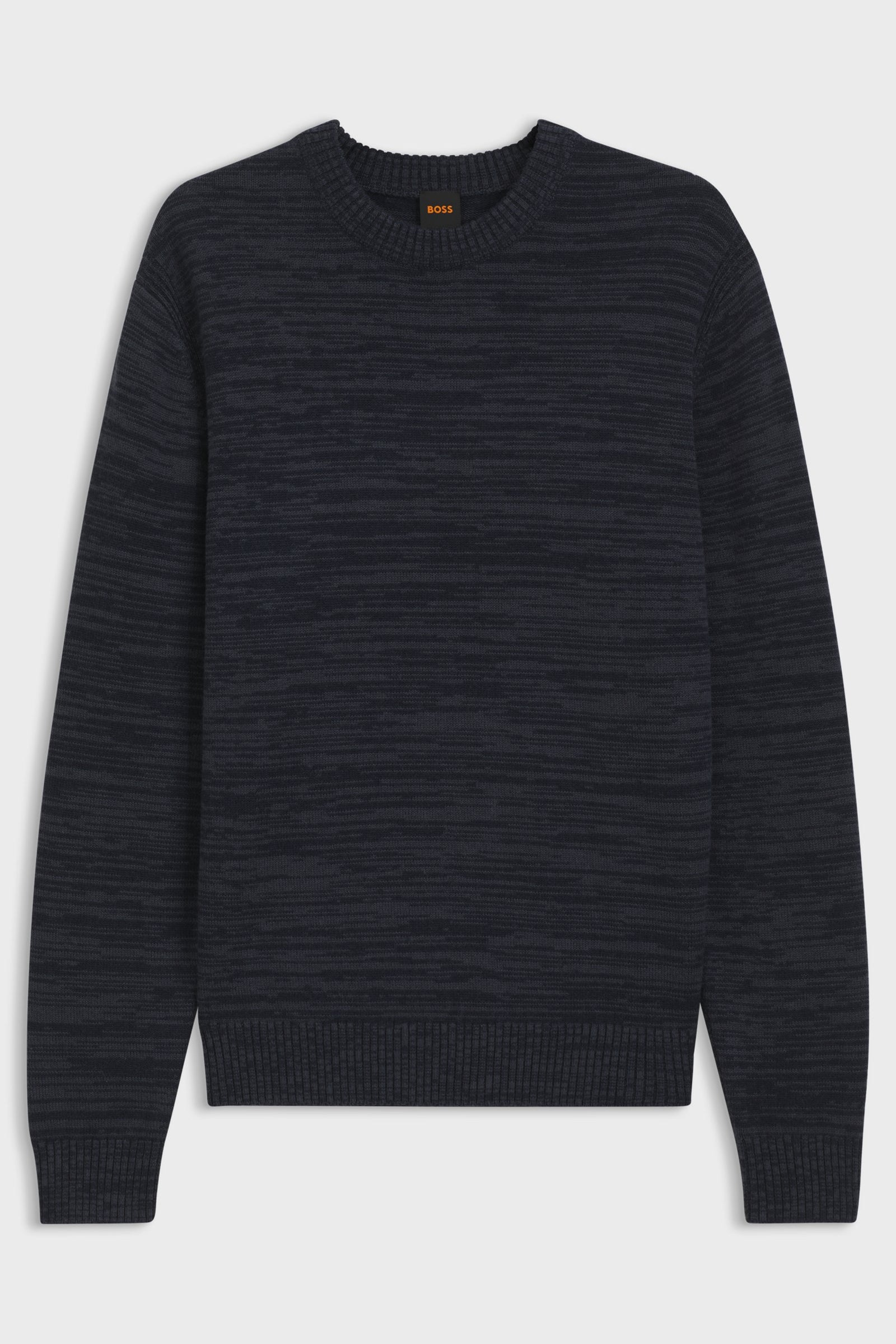 Maglione mouliné in lana vergine e cotone 50571943 10283077 404 BOSS Dark blue 